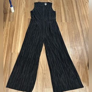 Anne Klein Black Textured Jumpsuit